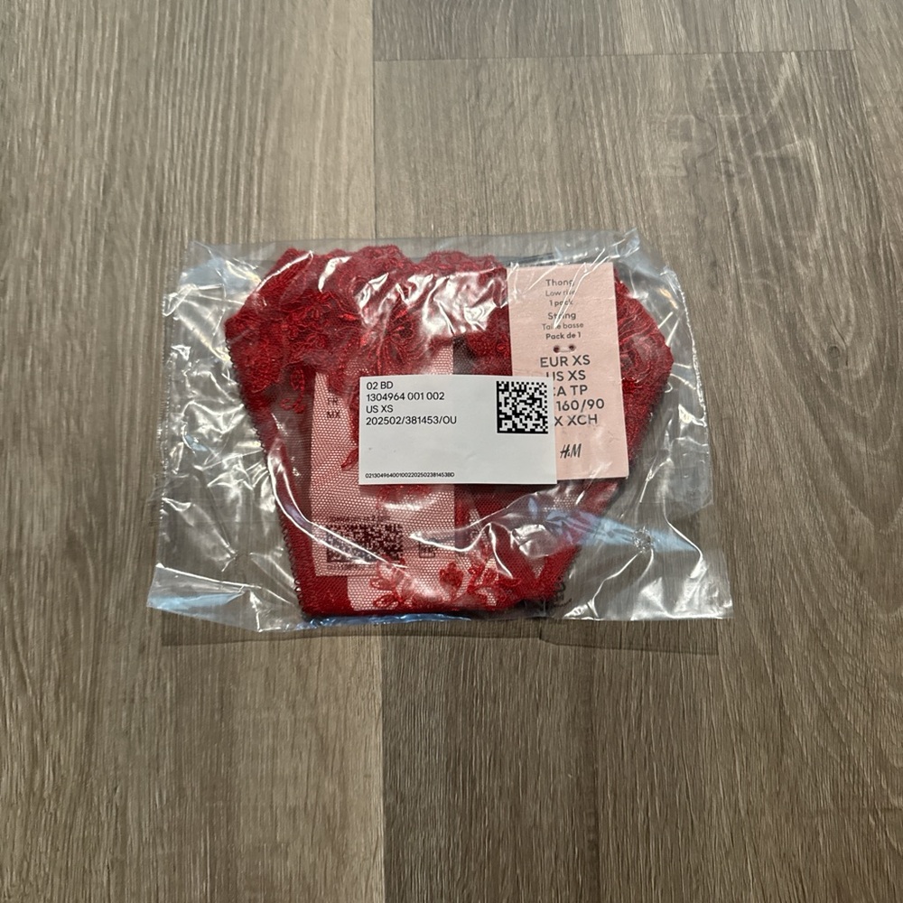 H&M Vibrant Red Lace Underwear
